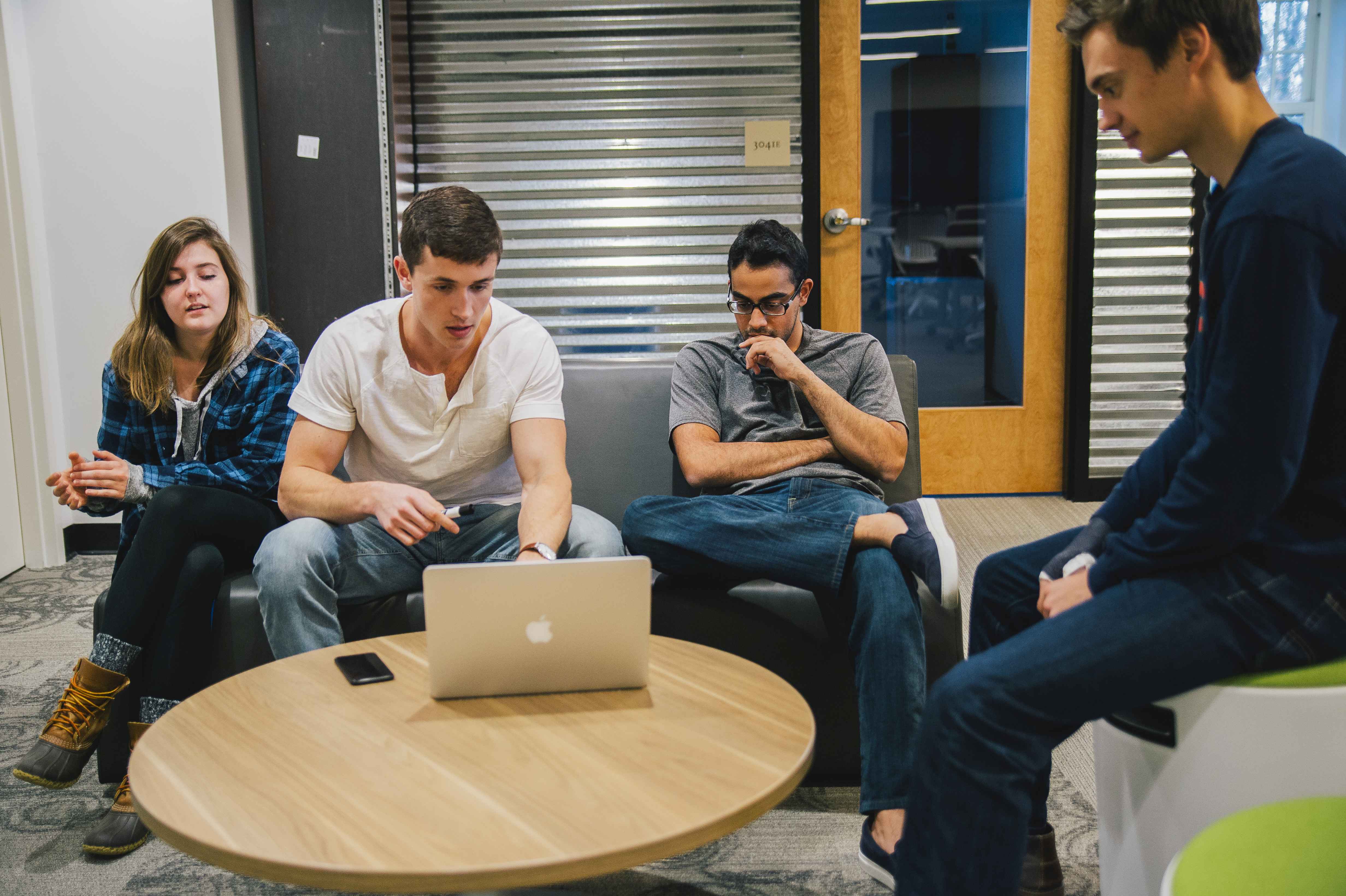 Students in study lounge